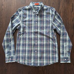 Men's No Tuck Blue Plaid Shirt